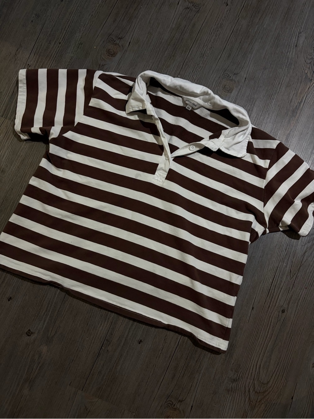 Womenβs Striped Rugby Shirt - Brown & White